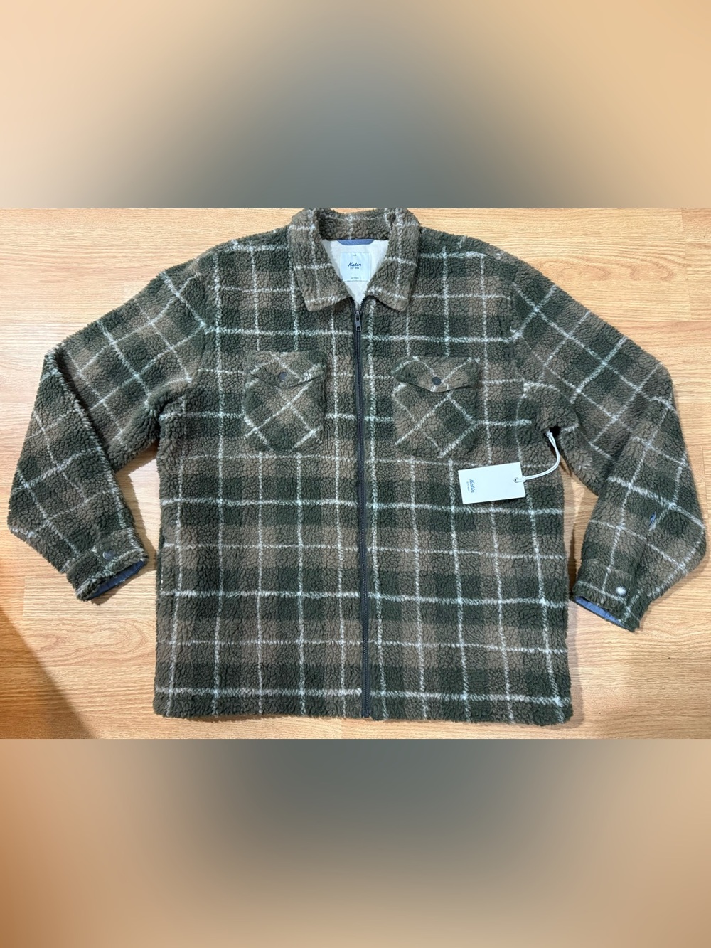 Katin Anderson Sherpa Jacket - Green Plaid - Men’s L - NWT
